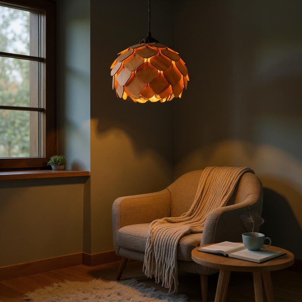Woodiography wooden chandelier lotus