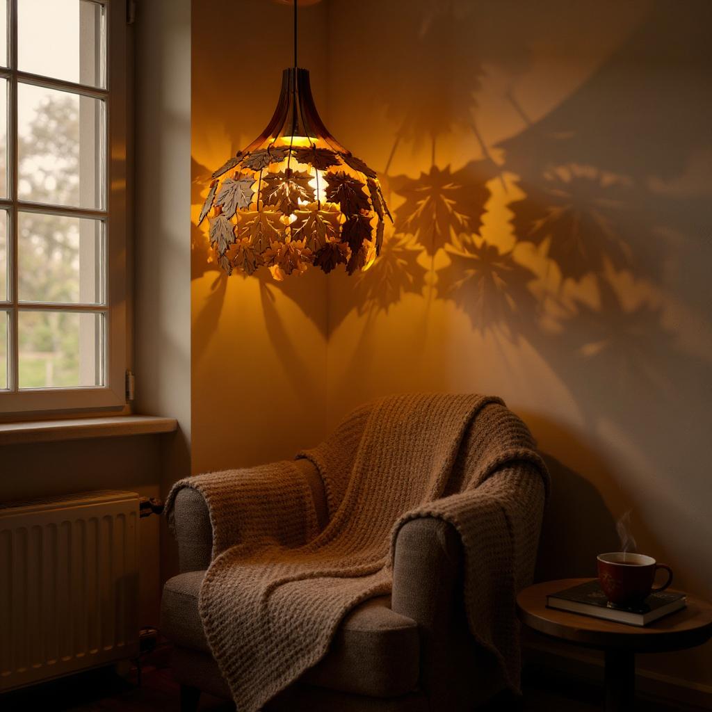 Woodiography wooden chandelier MAPLE LEAVES