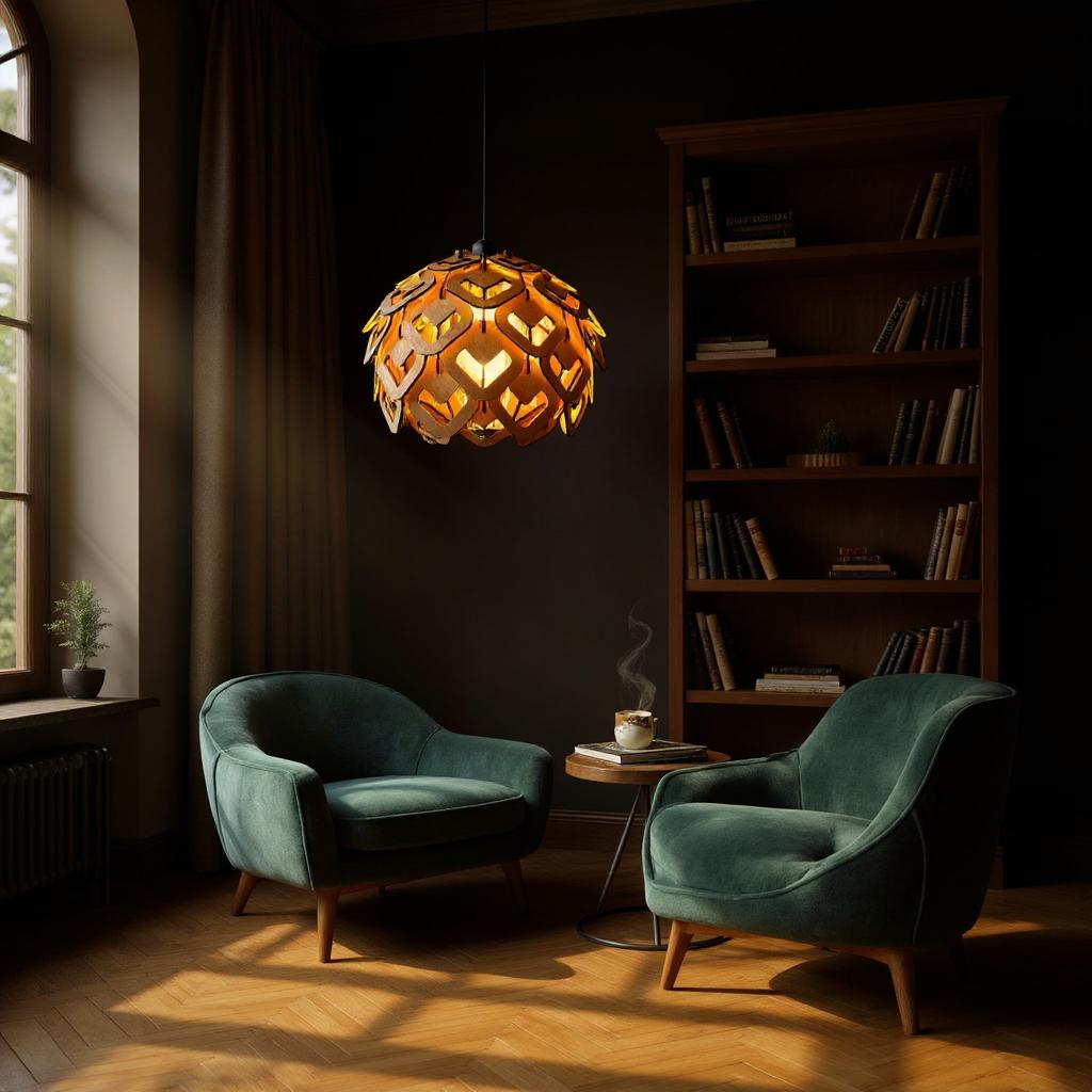Woodiography wooden chandelier lotus heart