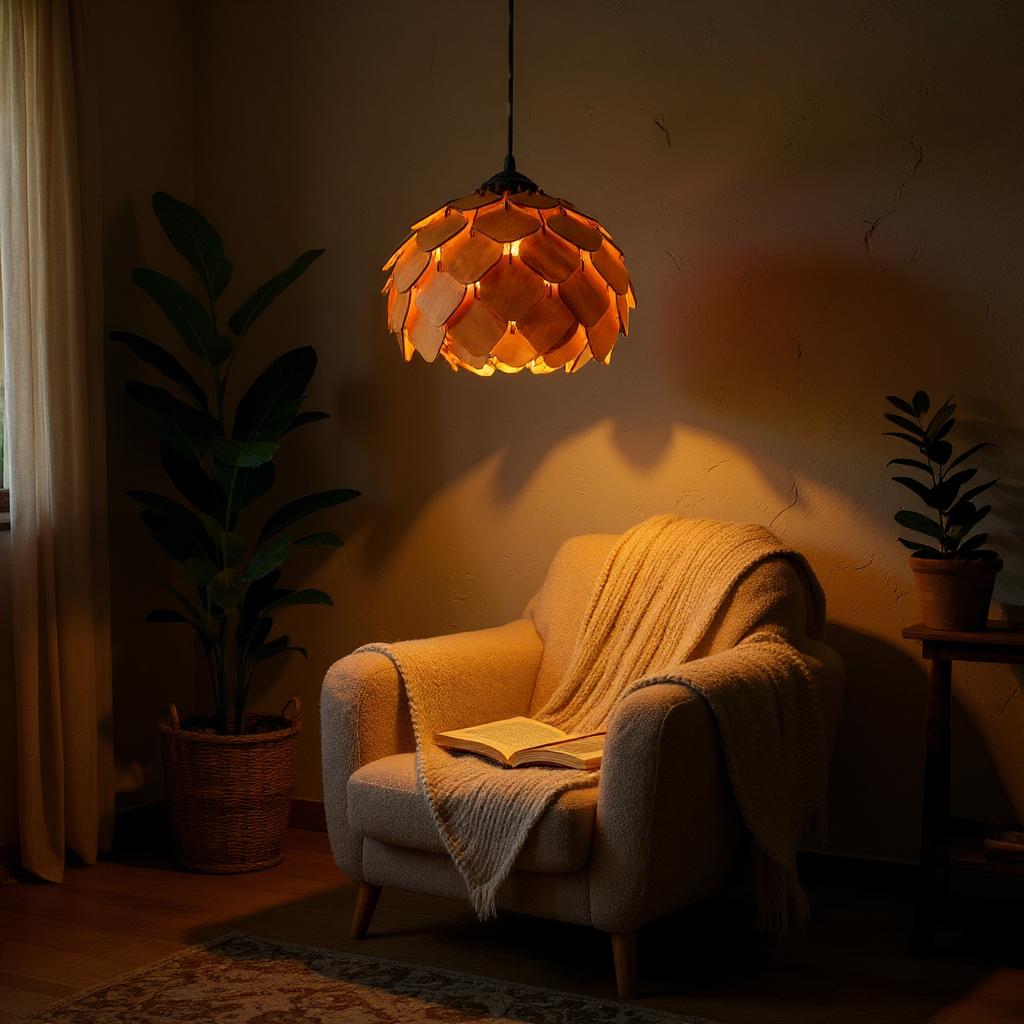 Woodiography wooden chandelier lotus