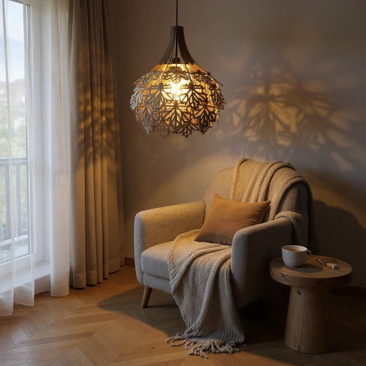 Woodiography wooden chandelier MAPLE LEAVES HOLLOW