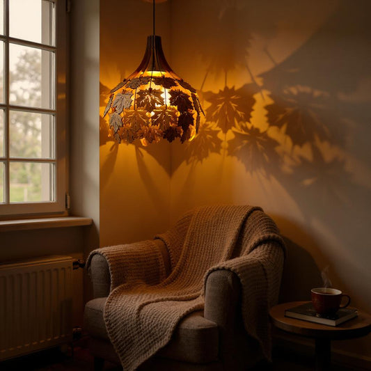 Woodiography wooden chandelier MAPLE LEAVES